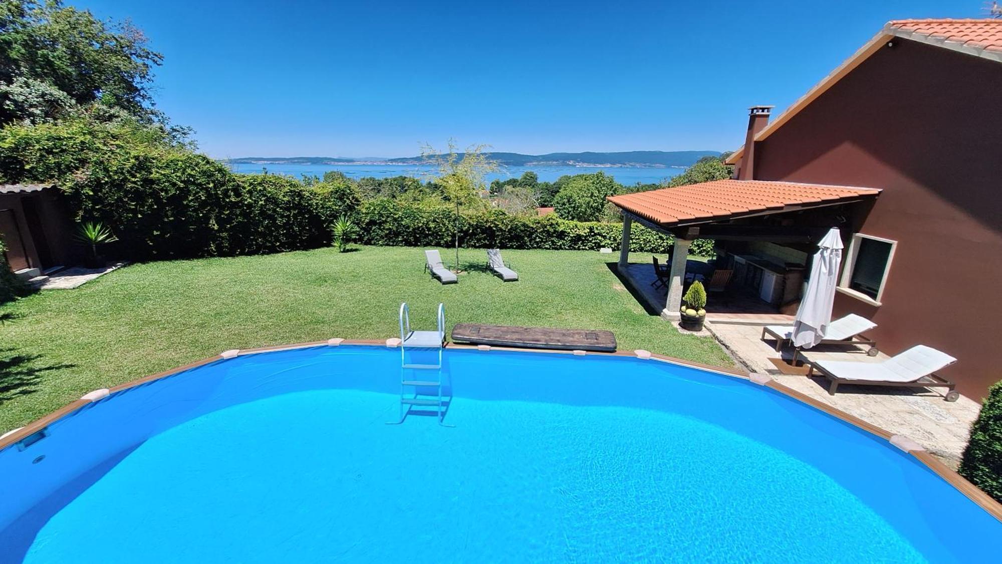 Chalet Rural 400 M Playa Piscina Barbacoa Chimenea Bueu Kültér fotó
